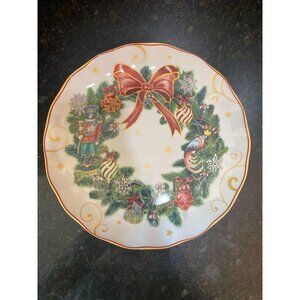 Williams Sonoma Twas the Night Wreath Dinner Plate